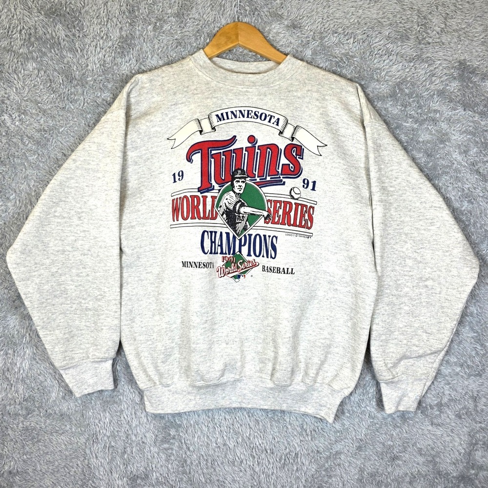 Vtg 91 Minnesota Twins World Series Champions Sweatshirt Tultex XL Made in USA